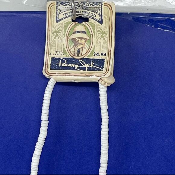 Panama Jack Puka Shell Wooden Painted Floral Pendant Necklace NWT - Picture 4 of 10